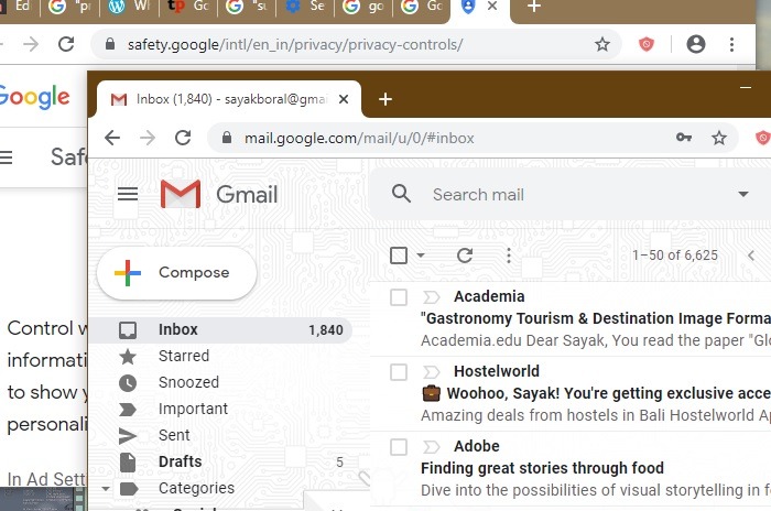 Gmail Chrome no inició sesión simultáneamente