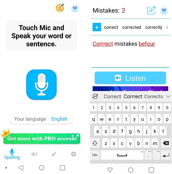 Las mejores aplicaciones de gramática para Android Correct Speak