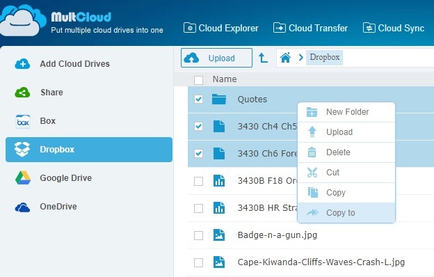 Transferencia de archivos Una nube Otra copia a