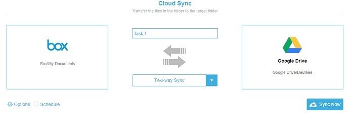 Caja multinube de sincronización bidireccional Google Drive