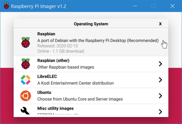 Raspberry PI Imager Elegir sistema operativo