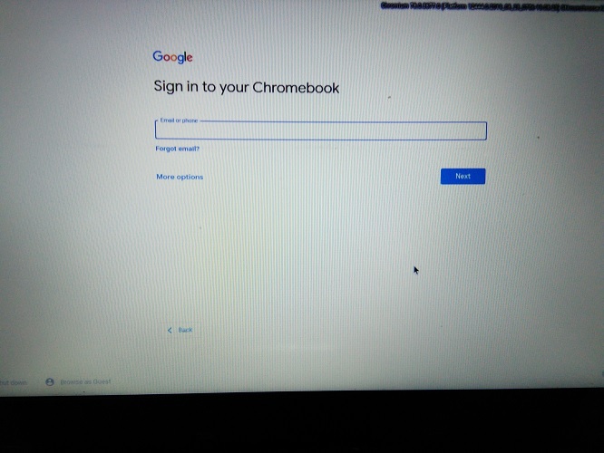 Chromiumos con Chromx iniciando sesión en Chromebook