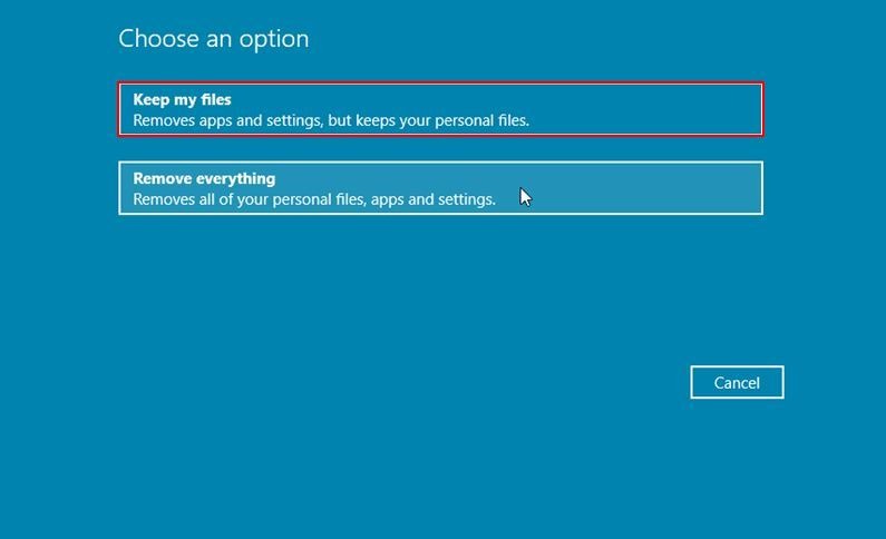 Win10 Fix Kernel Security Error Sistema Restaurar Conservar archivos