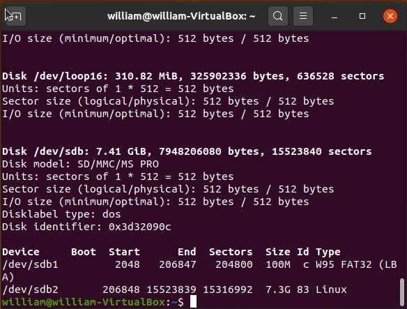 Instale Arch Linux Rpi Verifique las etiquetas de partición