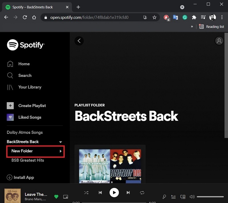 Carpeta dentro de las carpetas de Spotify