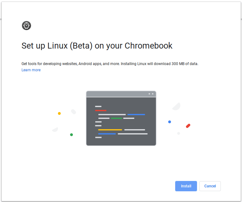 Configuración beta de Chromeos Linux