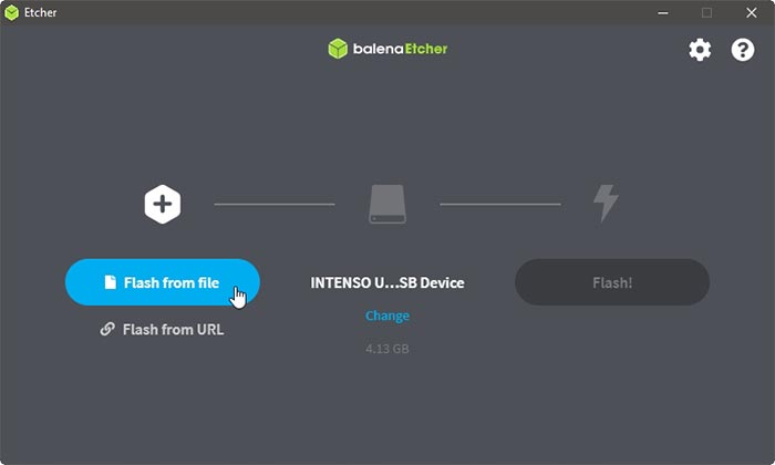 Imágenes Flash OS con Balenaetcher Flash desde archivo