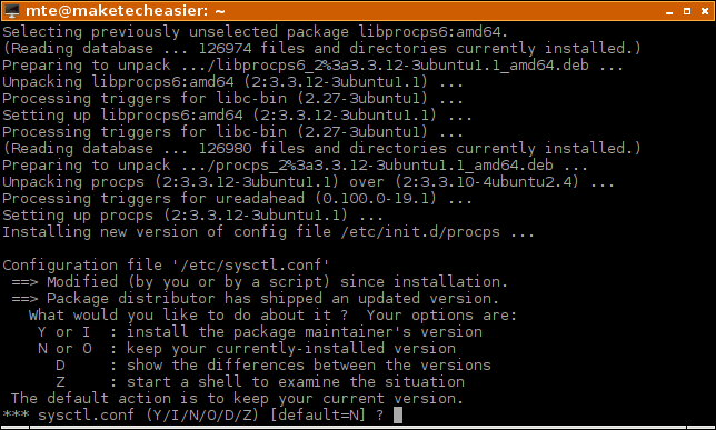 Cambios en los archivos de configuración de Ubuntu Upgrade CLI