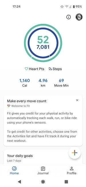 Cómo comprobar la interfaz de Google Fit de Pulse Pixel