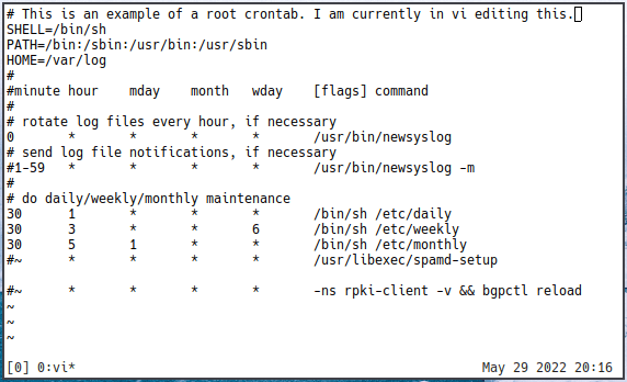 Guía de Cron 10 Root Crontab Editor