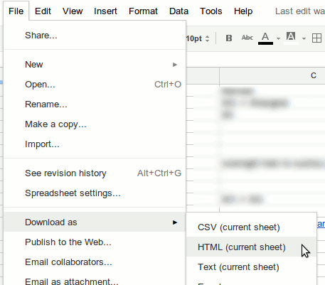 hoja de cálculo2html-google-docs