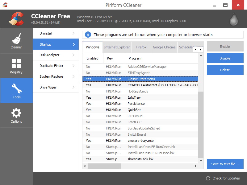 CCleaner: herramienta para limpiar tu PC.