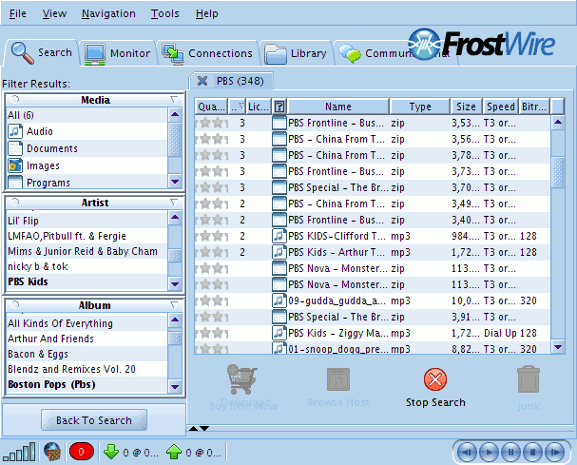 frostwire-búsqueda