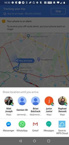 Google Maps Compartir ubicación en vivo