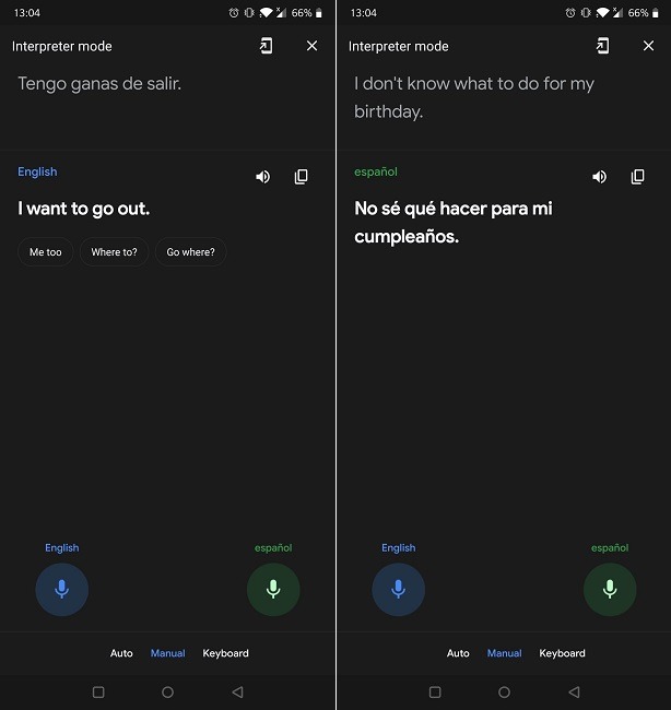 Cómo funciona el modo manual de Google Assistant Interpreter