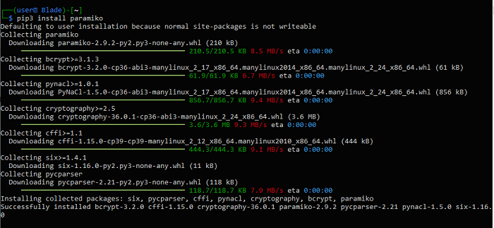 Instalación de Python Paramiko Pip3