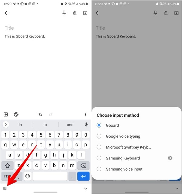 Gboard no funciona en el interruptor de Android