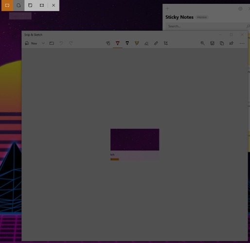 Tomar captura de pantalla Windows 10 Snip Sketch