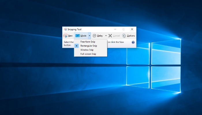 herramienta de recorte de captura de pantalla de Windows 10