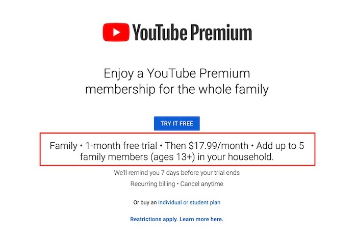 Youtube Tv Premium Premium Familiar