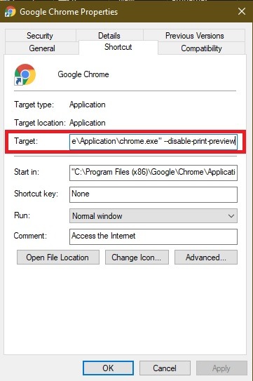 Cómo habilitar Deshabilitar la función de vista previa de impresión de Google Chrome Deshabilitar