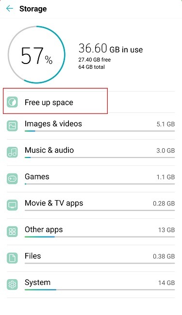 Cómo borrar el espacio libre de caché de Android