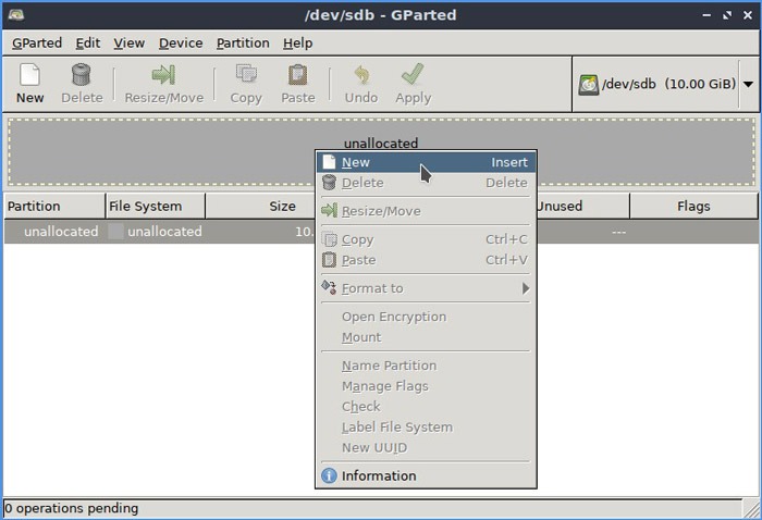 Formato Ntfs de Linux Crear nueva partición