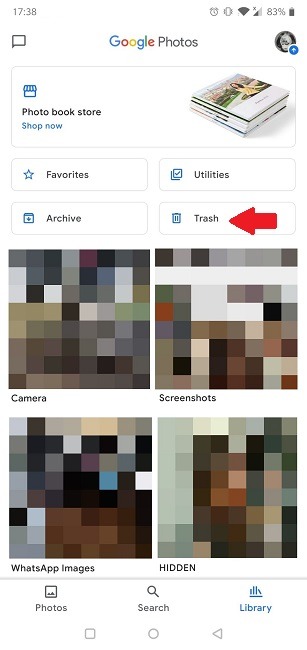 Cómo recuperar fotos borradas de la carpeta Papelera de Google Photos