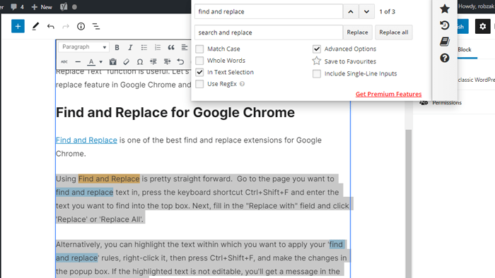 Buscar y reemplazar texto Chrome 1 1