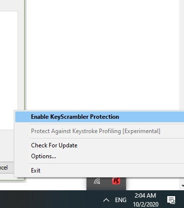 Keyloggers Windows10 Keyscrambler Habilitar