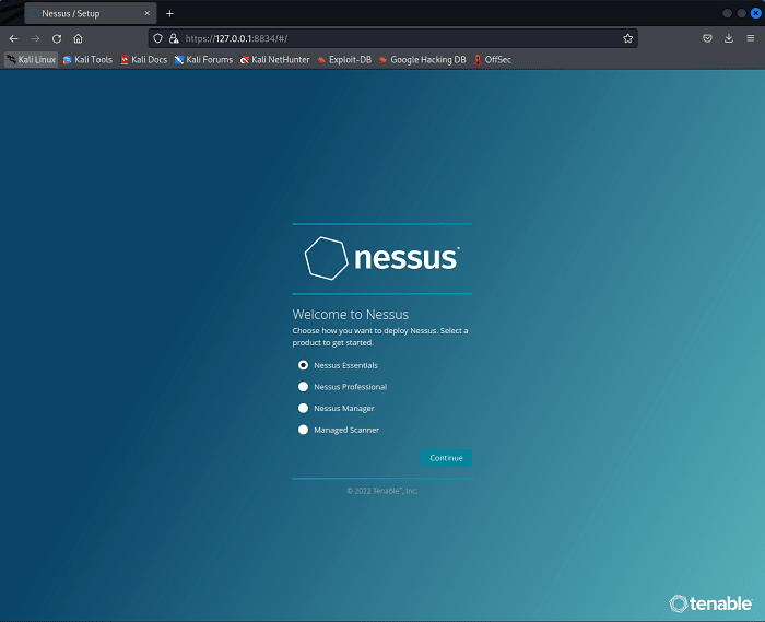 Nessus Elija la versión de implementación