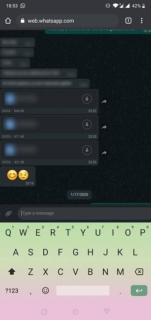 Whatsapp Two Accounts Versión web Navegador móvil Teclado