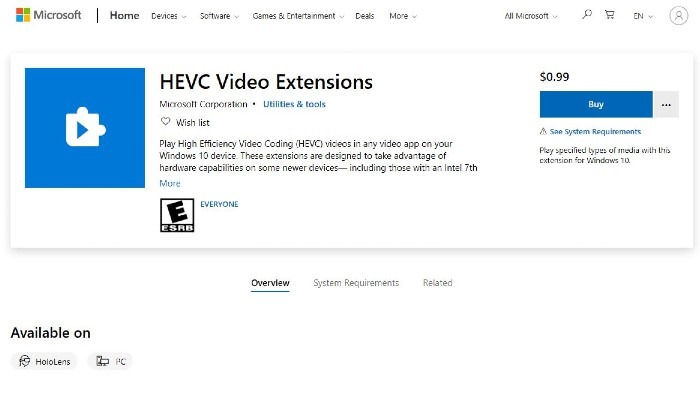 Oficial de Extensión Hevc