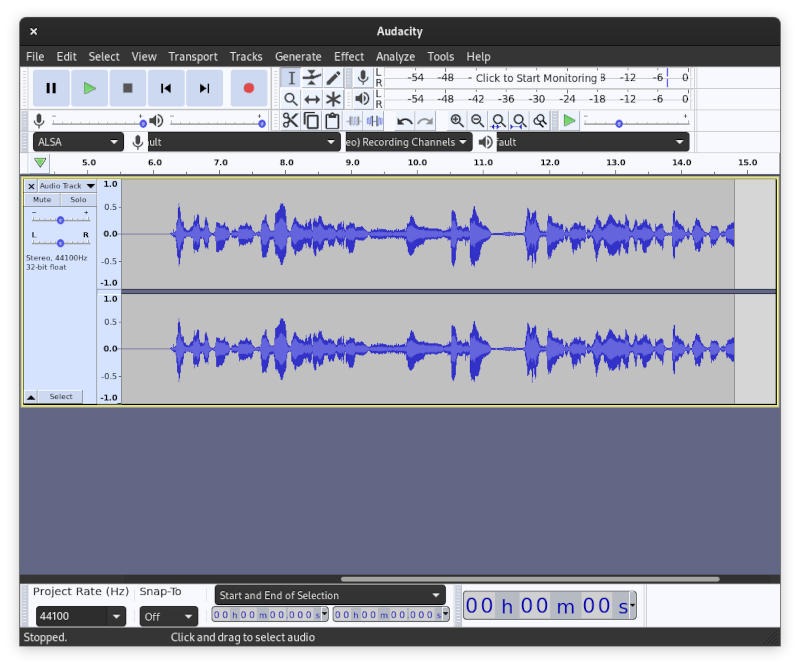 Grabar sonido Grabar sistema Linux Audacity