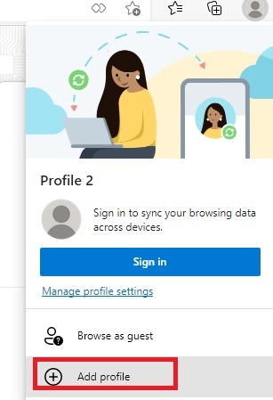 Gmail Múltiple Administrar perfil del navegador Edge Agregar
