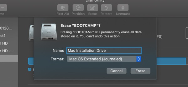 Disco de formato de Macos degradado