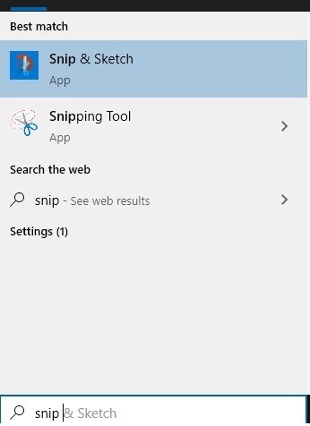 Captura de pantalla Pantalla de cuadro de búsqueda de Snip and Sketch de inicio de sesión de Windows