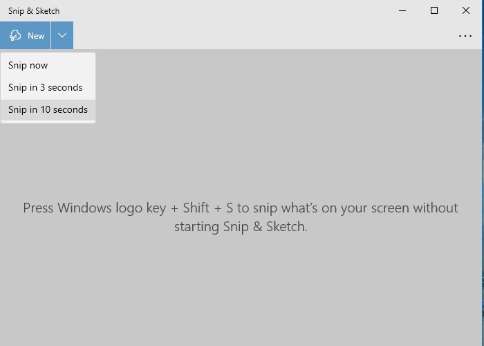 Captura de pantalla Inicio de sesión de Windows Snip And Sketch 10 segundos