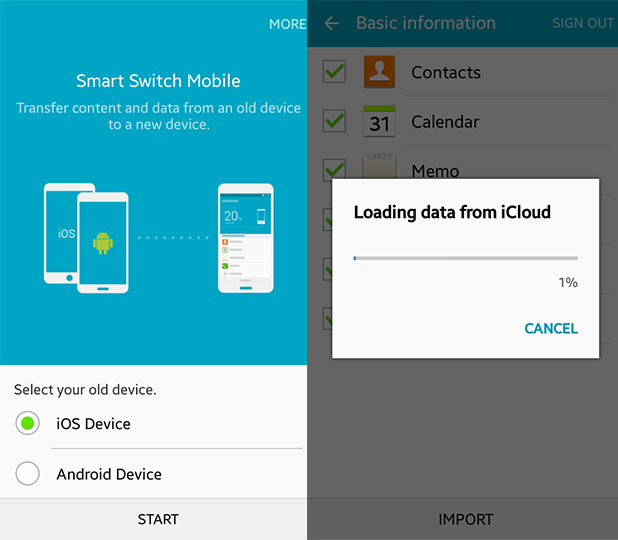 Aplicación de Android Switch de Samsung