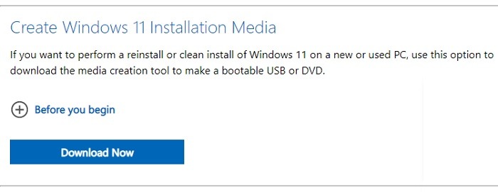 Windows11 Instalar medios de instalación