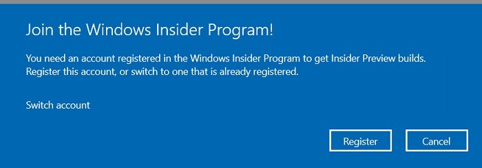 Registro del programa Windows11 Insider