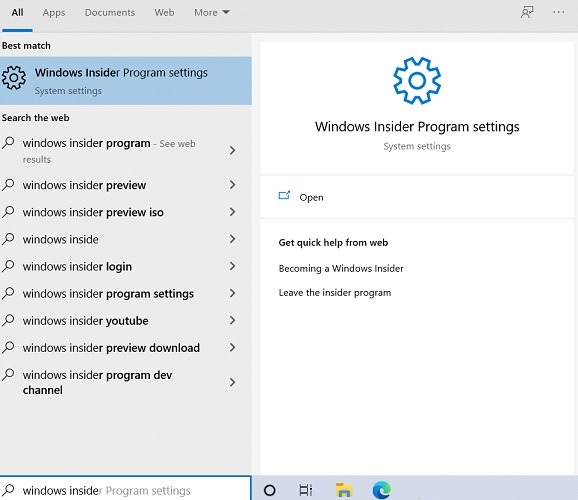 Configuración del programa Windows11 Insider