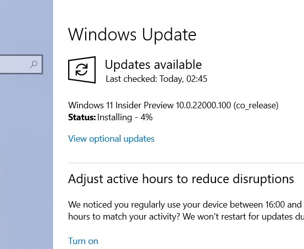 Vista previa de Windows 11 Insider Instalación después de la descarga