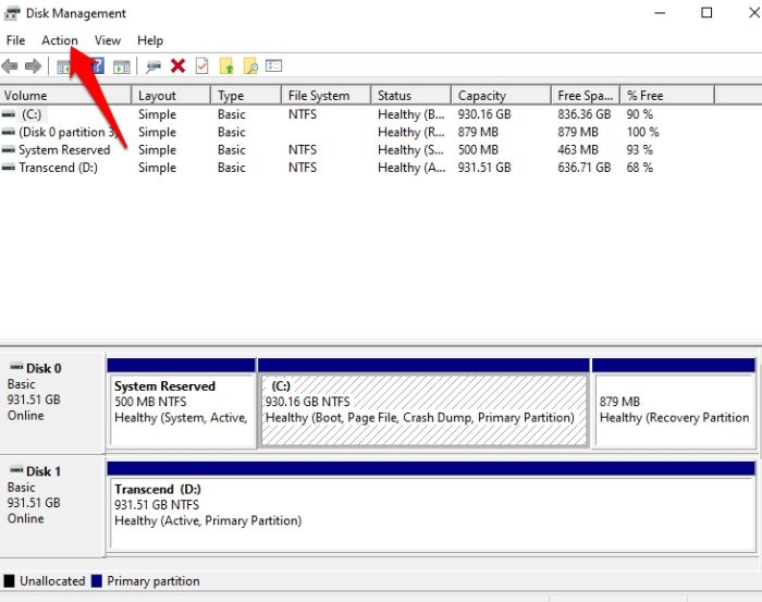 Proteger con contraseña las carpetas de archivos Acción de administración de discos de Windows 10
