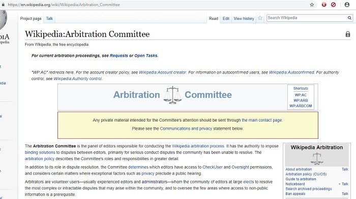 Comité de arbitraje de Wikipedia