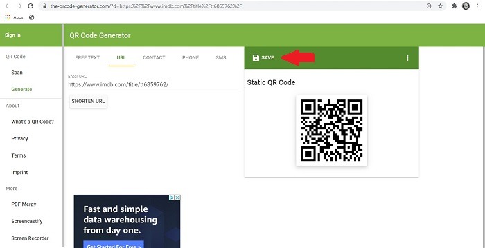 Cómo guardar el código de la extensión de Chrome del código Qr