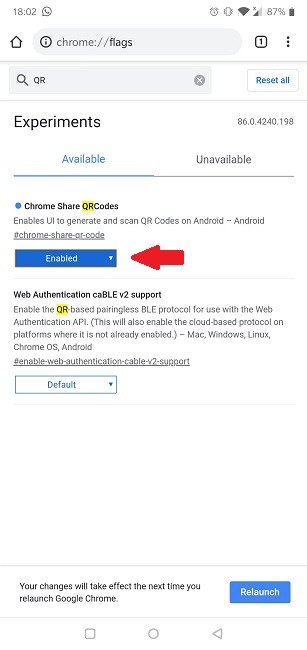 Cómo activar el código Qr Chrome Chrome Share Mobile