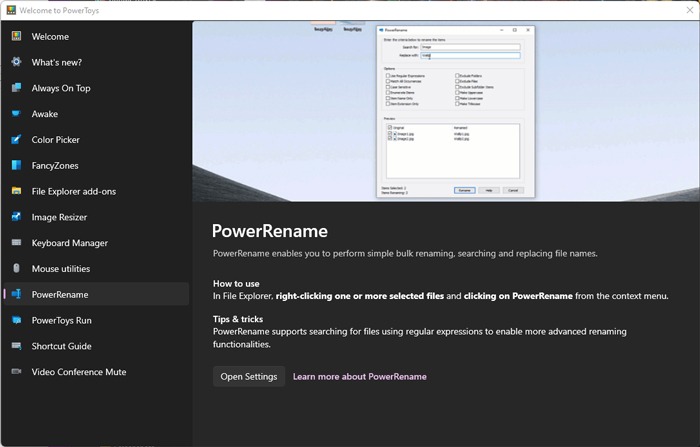 Renombrar archivos por lotes Windows Powerrename Powertoys