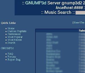 Screenshot of gnump3d