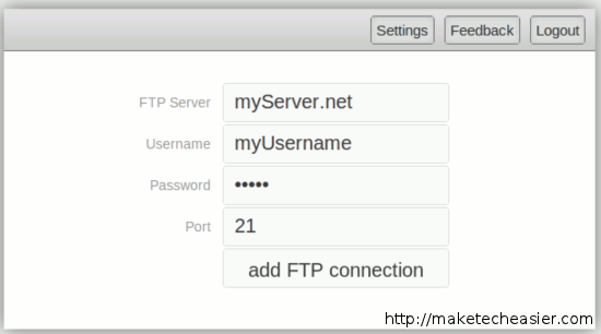 Configuración de código FTP